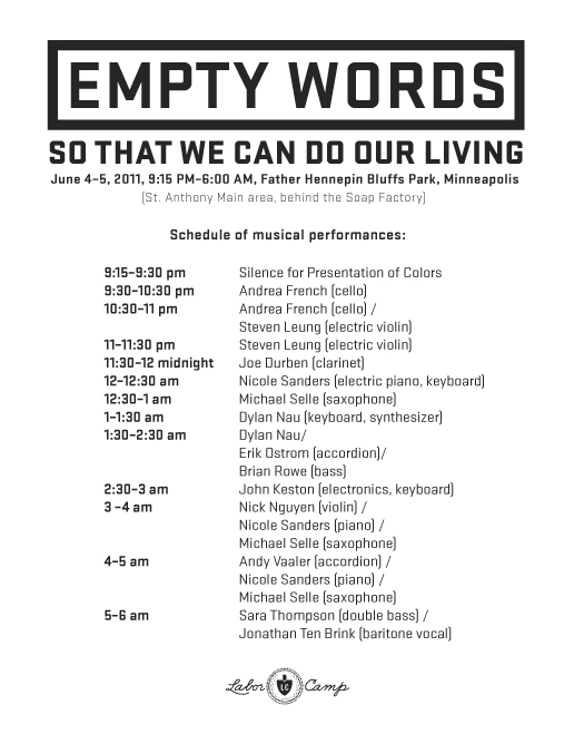 Empty Words (so that we can do our living) Empty Words (so that we can do our living)